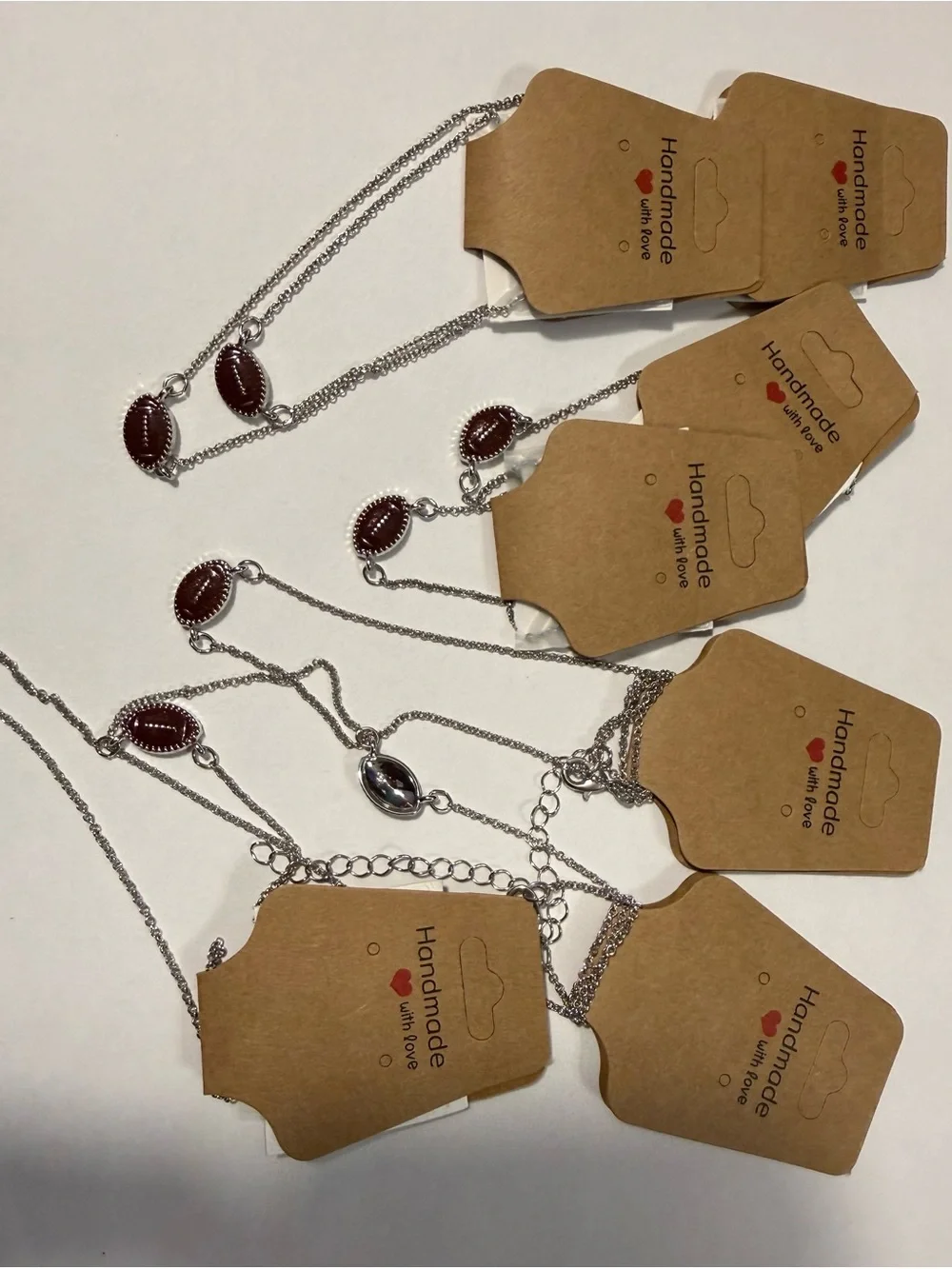Football Lover’s Silver Chain Necklace with Football Charm